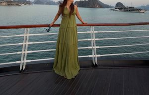 Green Halter Maxi Dress