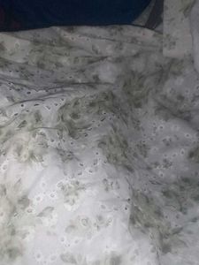 White And Green Hakoba Kurta With Lot Of Patterns