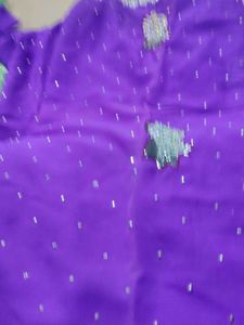 Purple Saree With Bead Work For Women