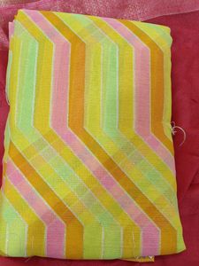 Striped Lace Saree with Blouse