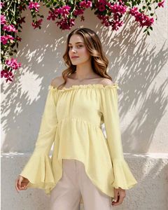 Shein Chic Off-Shoulder Yellow Top
