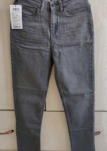 Grey Denim Jeans Woman Slim Fit