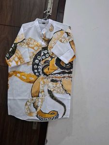 Octopus Print Short Sleeve Shirt .new Without Tag