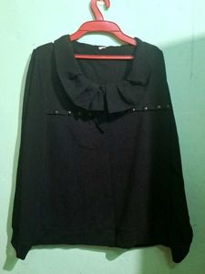 Black Ruffle Top