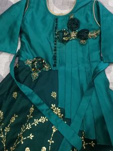 Green and Gold Party Dress