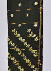 Elegant Grey &amp; Gold Saree