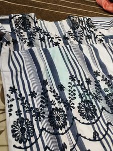 Striped Embroidered Top