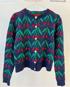 Cherry Print Cute Cardigan