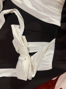 ZARA Contrasting Short Dress With Bows On Straps