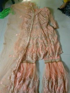 Elegant Peach Embroidered Lehenga