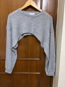 Grey Bolero Shrug/ Cropped Long Sleeve Top