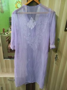 Elegant Purple Kurta with mirror work