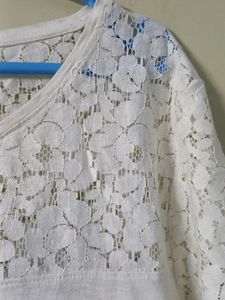 Lace Top With Tie Dye Design