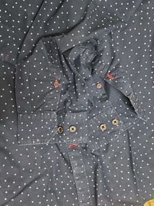 Blue Dotted Casual Shirt