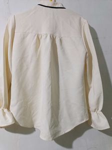 Cream Ruffle Cuff Blouse