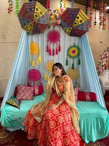Orange Bandhej Printed Gown