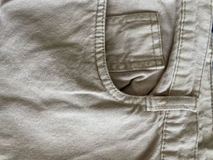 Beige Straight Leg Jeans