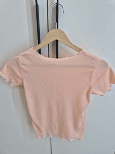 Peach Ribbed Top