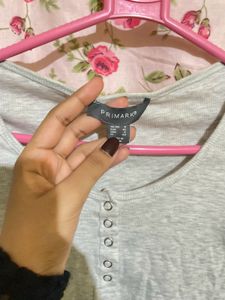 Primark Grey Ribbed Crop Top