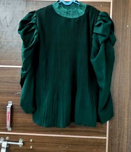 Green Puff Sleeve Top