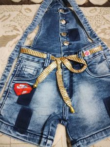 Cute Denim Dungaree Shorts