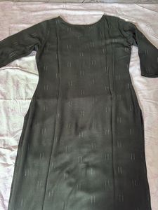 A Line Kurta- Green In Colour