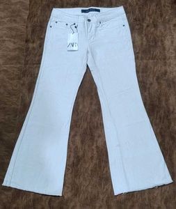 Zara White Flare Jeans