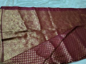 Elegant Maroon Banarasi Saree