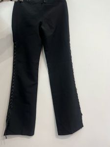 Black Bootcut Pant With Side Tie Up Detail
