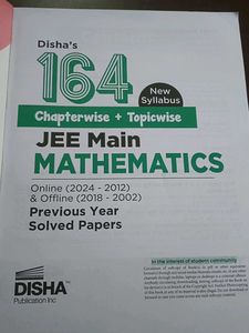 Disha JEE MAINS PYQs PCM Combo Chapter wise SOLVED