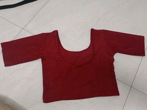 Women Plain Blouse Red Colour