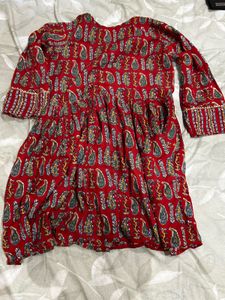 Red Printed Dress