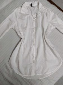 H&amp;M White Oversized Button-Down Shirt