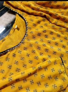 Yellow Kurti Plazo Set