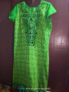 Green Embroidered Kurti 💚
