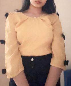 Cute Ribbon On Sleeves Top (Free Delivery)