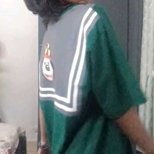 Green Graphic Print Top