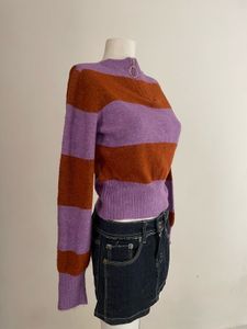 Striped Knit Pullover Sweater