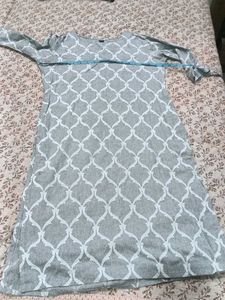 Elegant Grey Printed Kurta