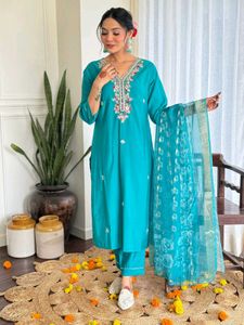 Beautiful Blue And Rama Suit Set