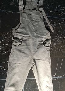 Grey Wash Denim Overalls