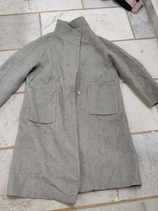 Elegant Grey Wool Blend Coat