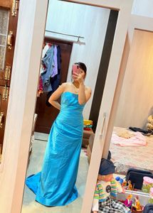 Teal Strapless Bodycon Gown🎀🦋💓