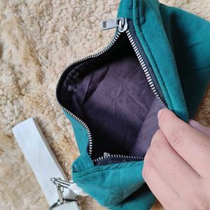 Suede Green Pouch