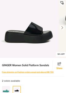 Ginger Black Platformed Sliders