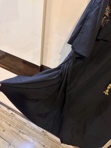 Embellished Black Dress with Attached Jacket