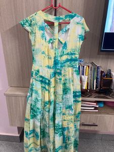 Abstract Print Maxi Dress