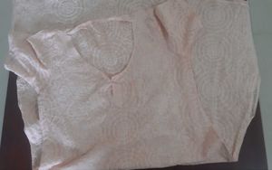 Peach Lucknavi embroidery salwar kurti