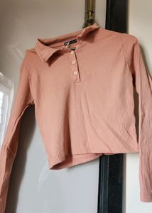 Peach Collar Top