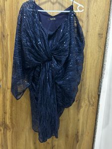 Elegant Blue Sequin Party Dress